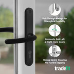 Black UPVC Door Handles - 68mm PZ Centres - 215mm Fixing Centres - 246 x 32mm - tradefit - 4