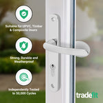 Polished Chrome UPVC Lever Pad Door Handles - 62mm PZ Centres External/92mm PZ Internal - 212mm Fixing Centres - tradefit - 3
