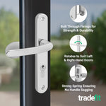 Polished Chrome UPVC Lever Pad Door Handles - 62mm PZ Centres External/92mm PZ Internal - 212mm Fixing Centres - tradefit - 4
