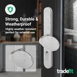 Polished Chrome UPVC Lever Pad Door Handles - 62mm PZ Centres External/92mm PZ Internal - 212mm Fixing Centres - tradefit - 5