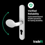 Polished Chrome UPVC Lever Pad Door Handles - 62mm PZ Centres External/92mm PZ Internal - 212mm Fixing Centres - tradefit - 7