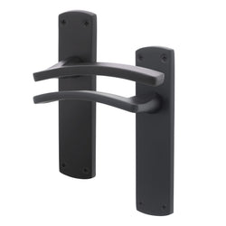 Euroda - Plus Black Lever Fire Door Handles - Latch - FD30/60 - tradefit