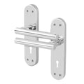 Olbia Polished Chrome Lever on Backplate Door Handles - Keyhole