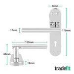Olbia Polished Chrome Lever on Backplate Door Handle Pack – 80mm Sashlock - tradefit - 2