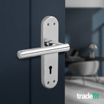 Olbia Polished Chrome Lever on Backplate Door Handles - Keyhole - tradefit - 4