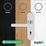 Olbia Polished Chrome Lever on Backplate Door Handle Pack – 64mm Sashlock - tradefit - 7