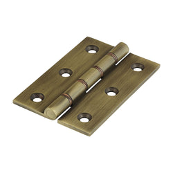 Solid Brass Double Phosphor Washer Hinge - 76 x 50mm - Antique Brass - 1 Pair - tradefit