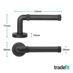 Santana Matt Black Lever on Rose Door Handle Kit - Medium Duty FD30/60 - 80mm Euro Sashlock and Double Cylinder - Master Keyed - tradefit - 5