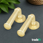 Claro Satin Brass Lever on Rose Door Handle Kit - 64mm Latch - tradefit - 8