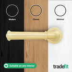 Claro Satin Brass Lever on Rose Door Handle Kit - Sashlock - tradefit - 7