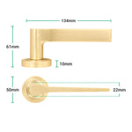 Tapera Satin Brass Lever on Rose Door Handles - Heavy Duty - FD30/60 Rated - tradefit - 4