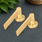 Tapera Satin Brass Lever on Rose Door Handles - Heavy Duty - FD30/60 Rated - tradefit - 7
