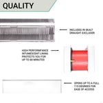 60 Minute Intumescent ABS Frame Telescopic Letterbox - Polished Silver 300mm - tradefit - 4