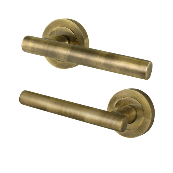 Olbia Antique Brass Lever on Rose Door Handles - Featured Image