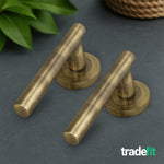 Olbia Antique Brass Lever on Rose Door Handles - 7