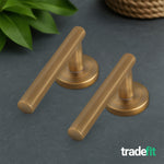 Olbia Antique Brass Lever on Rose Door Handle Pack - 64mm Latch - tradefit - 8