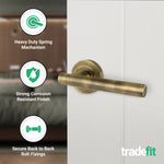 Olbia Antique Brass Lever on Rose Door Handles - 3