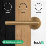 Olbia Antique Brass Lever on Rose Door Handle Pack - 64mm Bathroom Lock - tradefit - 7