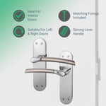 Bosa Duo Style Polished Chrome/Satin Nickel Lever on Backplate Door Handle - Latch - tradefit - 2