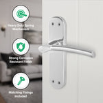 Bosa Duo Style Polished Chrome/Satin Nickel Lever on Backplate Door Handle Pack - 64mm Latch - tradefit - 4