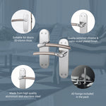 Bosa Duo Style Polished Chrome/Satin Nickel Lever on Backplate Door Handle - Latch - tradefit - 4