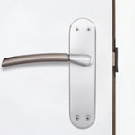 Bosa Duo Style Polished Chrome/Satin Nickel Lever on Backplate Door Handle - Latch - tradefit - 5