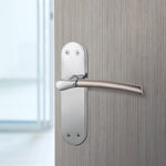 Bosa Duo Style Polished Chrome/Satin Nickel Lever on Backplate Door Handle - Latch - tradefit - 6