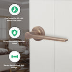 Tapera Antique Brass Lever on Rose Door Handles - Heavy Duty - FD30/60 Rated - tradefit - 2