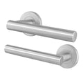 Commercial Grade Fire Rated Door Handle - FD30/60 - Vigo 19mm Lever on 52mm Rose - Satin Stainless Steel