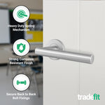 Vigo Lever on Rose Stainless Steel Door Handle Kit - Medium Duty - 76mm Latch - tradefit - 4