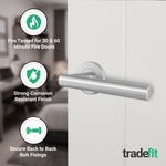 Vigo Stainless Steel Lever on Rose Door Handle Kit - Medium Duty FD30/60 - 76mm Latch - tradefit - 5