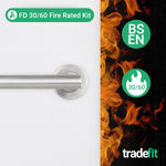 Vigo Stainless Steel Lever on Rose Door Handle Kit - Medium Duty FD30/60 - 80mm Bathroom Lock - tradefit - 2