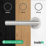 Vigo Stainless Steel Lever on Rose Door Handle Kit - Medium Duty FD30/60 - 80mm Euro Sashlock and Thumbturn Cylinder - Keyed Alike - tradefit - 8