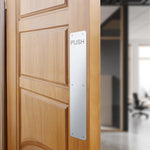 Engraved Push Finger Plate - 425 x 75 x 3mm Radius Corners - Satin Aluminium - tradefit - 5