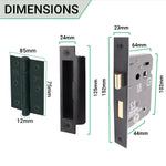 Curly Black Antique Lever on Backplate Bathroom Kit / Pack - 64mm Lock - 76mm Hinges - Black - tradefit - 3