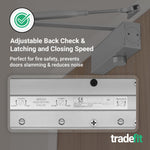 Commercial Grade Fire Door Closer - Power Size 2 - 5 - Door Weight to 100kg - CE Marked - Satin Nickel - tradefit - 4
