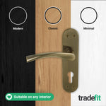 Nola Antique Brass Lever Lock Door Handles - Euro - tradefit - 5