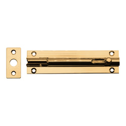 Necked Barrel Bolt - 100mm - Polished Brass - tradefit
