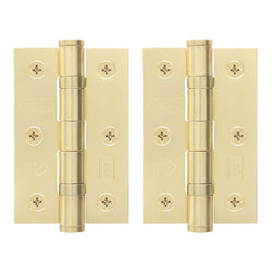 Satin Brass Fire Door Hinges - 3 Inch/76mm - Grade 7 Steel Ball Bearing - Pack 2 - tradefit