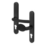 Black UPVC Lever Pad Door Handles - 68mm PZ Centres - 215mm Fixing Centres - 245 x 32mm - tradefit - 1