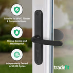Black UPVC Lever Pad Door Handles - 68mm PZ Centres - 215mm Fixing Centres - 245 x 32mm - tradefit - 3