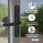 Black UPVC Lever Pad Door Handles - 68mm PZ Centres - 215mm Fixing Centres - 245 x 32mm - tradefit - 4