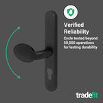 Black UPVC Lever Pad Door Handles - 68mm PZ Centres - 215mm Fixing Centres - 245 x 32mm - tradefit - 7