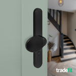 Black UPVC Lever Pad Door Handles - 68mm PZ Centres - 215mm Fixing Centres - 245 x 32mm - tradefit - 6