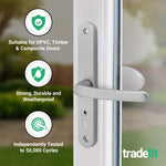 Silver UPVC Lever Pad Door Handles - 68mm PZ Centres - 215mm Fixing Centres - 245 x 32mm - tradefit - 3