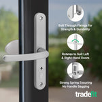 Silver UPVC Lever Pad Door Handles - 68mm PZ Centres - 215mm Fixing Centres - 245 x 32mm - tradefit - 4