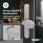 Silver UPVC Lever Pad Door Handles - 68mm PZ Centres - 215mm Fixing Centres - 245 x 32mm - tradefit - 5
