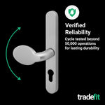 Silver UPVC Lever Pad Door Handles - 68mm PZ Centres - 215mm Fixing Centres - 245 x 32mm - tradefit - 7