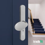 Silver UPVC Lever Pad Door Handles - 68mm PZ Centres - 215mm Fixing Centres - 245 x 32mm - tradefit - 6