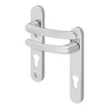 Polished Chrome UPVC Door Handles - 92mm PZ Centres - 122mm Fixing Centres - 240 x 32mm